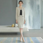 Apricot suit + overskirt / S