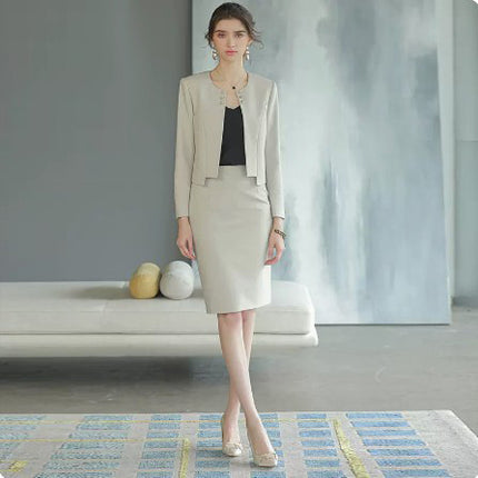 Spring and Autumn New Style Chanel Style Short Small Suit Suit Goddess Style High-end Professional Dress Dress Workplace Work Clothes