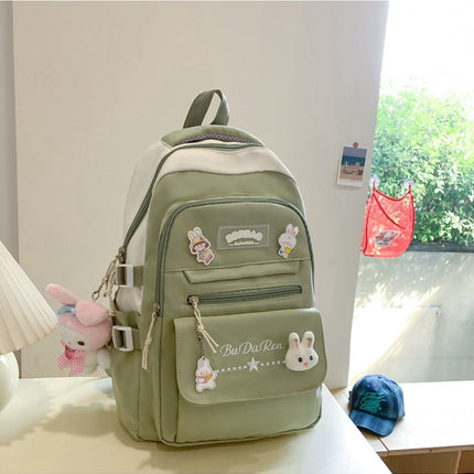 Student Bag Junior High School Student High School Student Backpack Large Capacity Nylon Breathable Comfortable Women's Backpack Canvas Bag