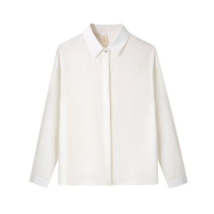 Versatile Women's Shirt with a High-End Feel, Heavy Silk, Fashionable and Simple Texture, Classic Light Luxury Professional Blouse