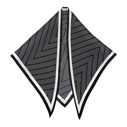 New Stylish and Elegant Mulberry Silk Lace Twill Triangle Scarf Collection for Professional Women