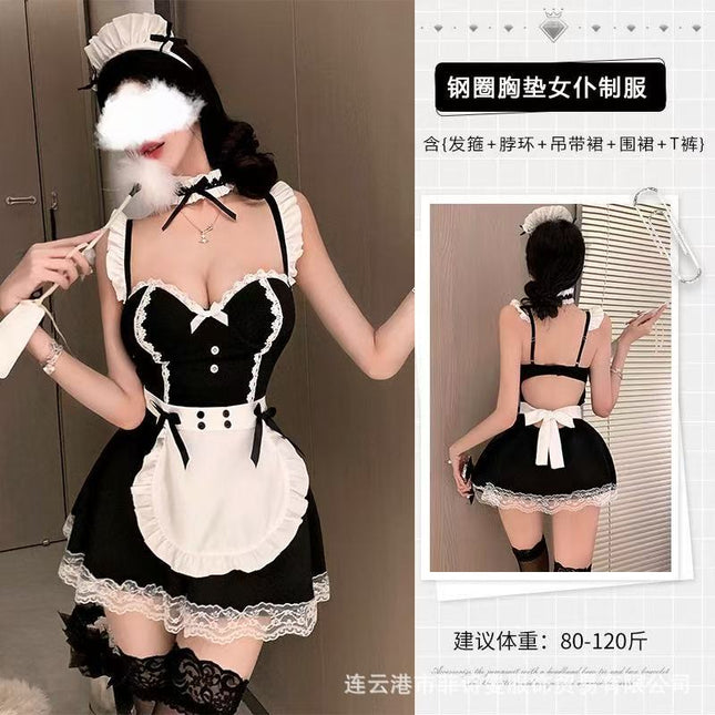 Sexy Lingerie Maid Outfit Cute Japanese Anime Otherworld Restaurant Cafe Work Uniform Long Dress Maid Cosplay Costume