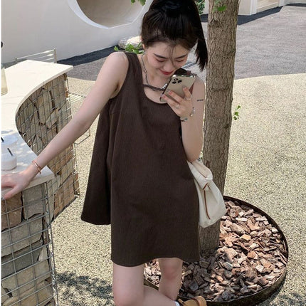 dress 2024 Korean-style Internet Celebrity Pit Simple Elegant Retro Vest Dress A- word Slim Fashionable dress