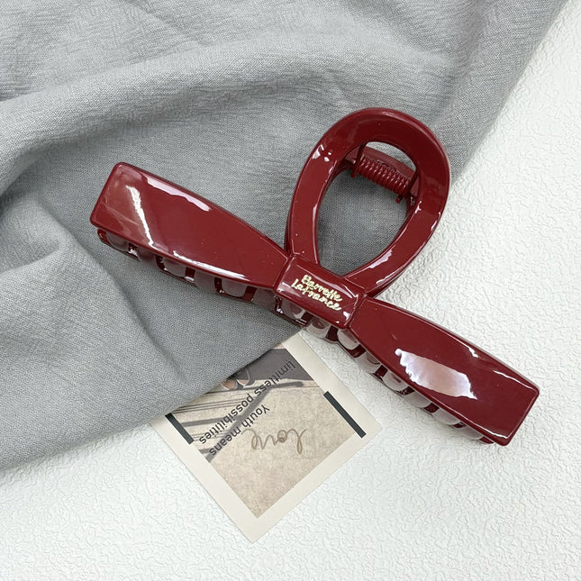 Autumn and Winter Vintage Red Hair Clip Women's 2024 New High-end Shark Clip Back Head Elegant Grab Clip Headwear Hairpin Hair Accessories