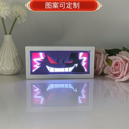 Pokemon Paper Carving Lamp Pikachu Ghost Stone Animation Handset Peripheral Ornaments Gift Light Box Atmosphere Lamp