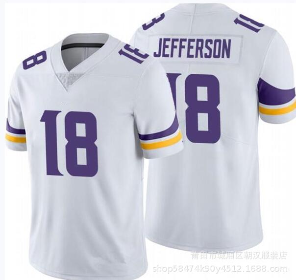 Foreign trade wholesale ball Vikings football jersey 19# Thielen 33# COOK 18 Jefferson