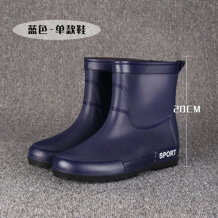 Cross-Border Fashion Popular Men's Rain Boots Mid-Tube Water Shoes Kitchen Takeaway Rain Boots Foreign Trade Fishing Waterproof Rubber Shoes Dropshipping
