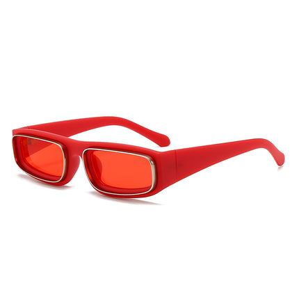 New European and American Fashion Versatile Sunglasses Trendy Square Frame Textured Metal Ring Sunglasses Cross-Border Anti-Uv Sunglasses