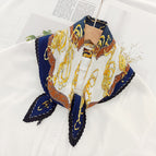 L024-150-01 navy blue / 70cm wrinkled square towel
