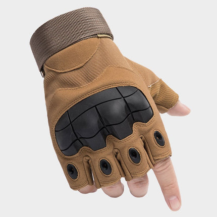 Gloves Outdoor Tactical Half-Finger Cycling Gloves Men's Mountaineering Fitness Training Iron Anti-Slip Electric Vehicle Black Hawk Gloves