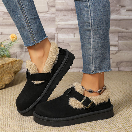 2026 Cross-Border Fashion Autumn and Winter Style Buckle Warm Snow Boots for Women Casual Export Temu Cross-Border New Cotton Shoes for Women