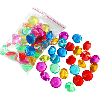 Children's Diamond Gem Toys Imitation Crystal Girls' Plastic Acrylic Seven-Color Plastic Gems Treasure