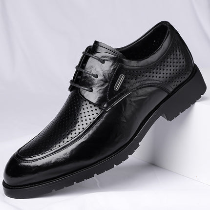 Summer men's leather sandals business casual men's hollow trend pointed leather shoes breathable non-slip men's shoes wholesale