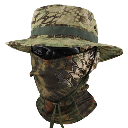 Camouflage Tactical Penny Hat suit Multifunctional Outdoor Fishing Hat Fisherman Hat Sunscreen Protective Breathable Round Edge Hat for Men