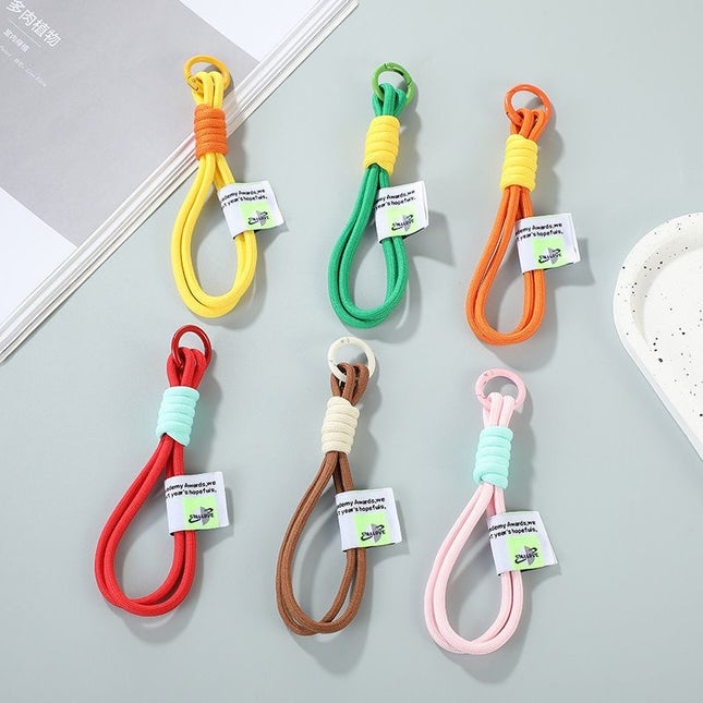 Ins Nylon Braided Rope Keychain Phone Lanyard Pendant DIY Bag Accessory Braided Versatile Portable Accessory