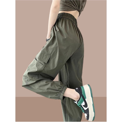 Overalls Leggings Women's Summer Thin 2023 New High-Waist Draped Breathable Quick-Drying Pants American Harem Sports Pants