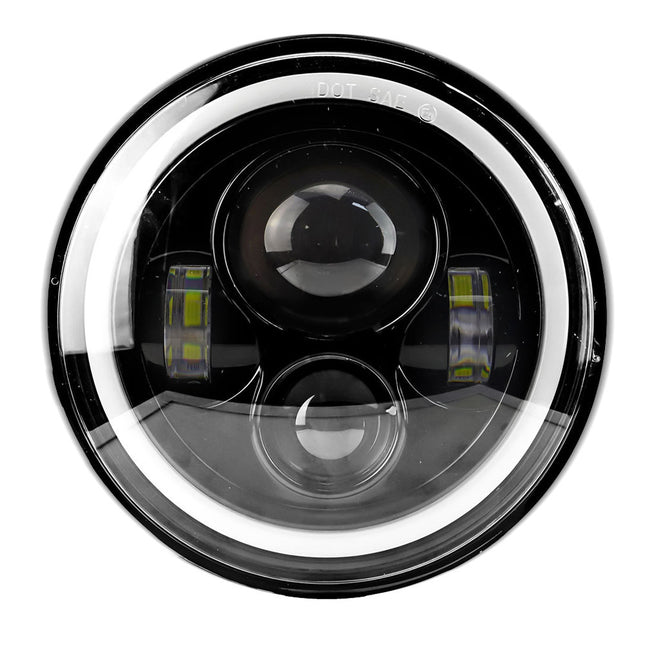 7 Inch LED Headlight 60W 8000LM Angel Eye H4 H13 IP68 Wrangler Harley Motorcycle / Phare LED 7 Pouces 60W 8000LM Œil d'Ange H4 H13 IP68 Wrangler Harley Moto