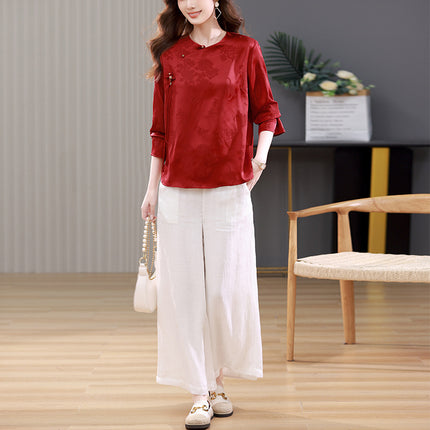 New Chinese style suit women's spring and autumn 2024 new mother with a set of beautiful fashion casual two-piece set