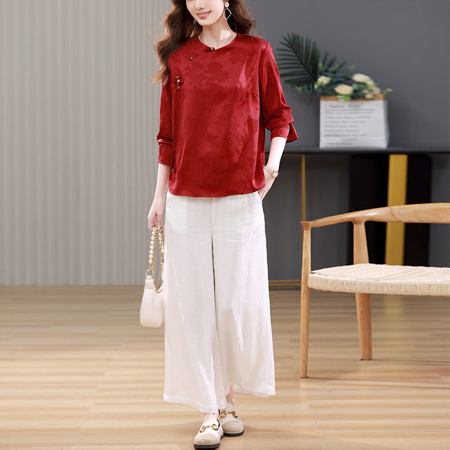 New Chinese style suit women's spring and autumn 2024 new mother with a set of beautiful fashion casual two-piece set