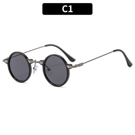 Cross-border retro steampunk trend small frame round frame prince glasses sunglasses personality hip-hop sunglasses factory direct sales