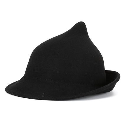 European and American Personalized Magic Hat Pointed Felt Hat Magic Hat Halloween Stage Performance Hat Rolled Edge Wool Witch Hat