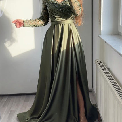 2025 Cross-Border Chest-Wrapped Ruffled Red, Black and Green Mid-Waist Pure Color Elegant Lace Long Skirt Dress Evening Dress