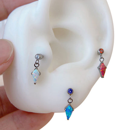 F136 Titanium Alloy Earrings Aobao Kite 0.9 Teeth Pendant Ear Bone Nail Earring Nail Foreign Trade Piercing Jewelry