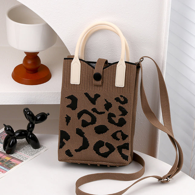 Knitted Bag New Casual Women's Fashionable Korean Style Fashionable Portable Niche Single Shoulder Crossbody Mobile Phone Bag Adjustable Shoulder Strap