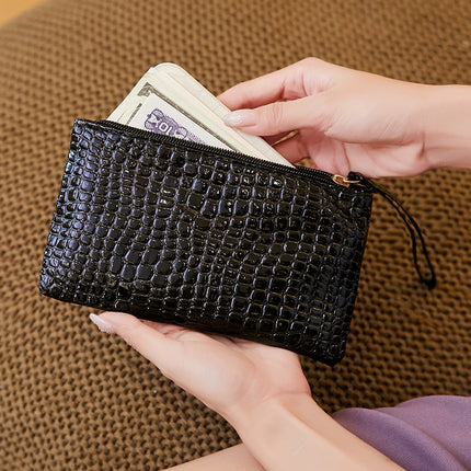 New PVC Women's Coin Purse Crocodile Clutch Bag Creative Gift Long Fashion Mobile Phone Bag Wholesale One Piece