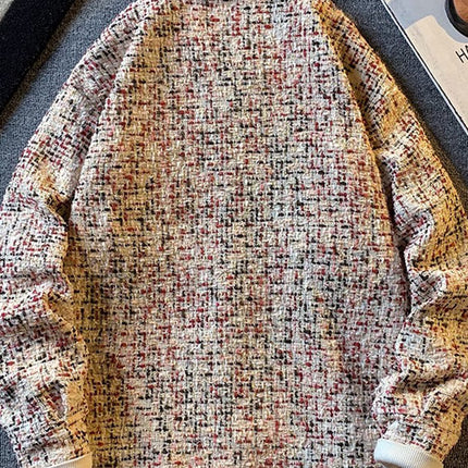 Chanel style houndstooth jacket high sense ruffian handsome jacket niche design color shirt home figure# XXF066