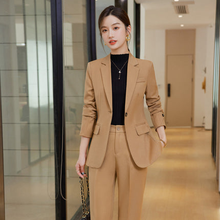 In-Stock High-Quality Autumn and Winter New Style Suit Set for Women, Professional Attire for Front Desk Managers, White-Collar Interview Workwear, Formal Wear