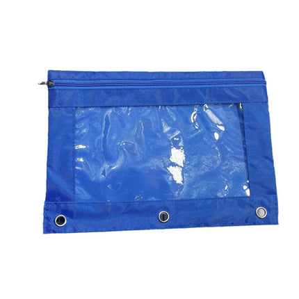 Three-Hole Oxford Cloth Pencil Case Document Bag Large Capacity Loose-Leaf Storage Bag Office Cross-Border Transparent Colorful Student Cute