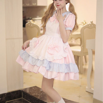 Japanese-Style Maid Lolita Soft Girl Dress Cos Anime Cream Sweetheart Cafe Cute Maid Uniform Set