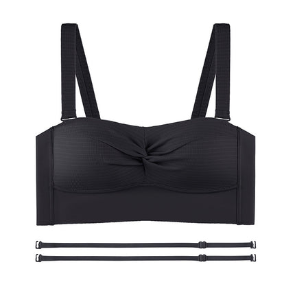 New Traceless Thin Strapless Bra No Steel Rings Small Chest Push-up Adjustable Underwear Women's Breathable Paramax