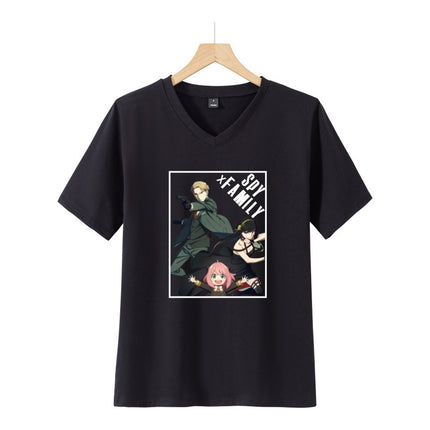 New Hot Anime Spy Playhouse Spy X Family Cute Printed Student Short-sleeved Men's and Women's T-shirts