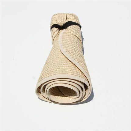 Summer Foldable Empty Top Straw Hat Women's Outdoor Portable Bow Big Cornice Sun Hat Fashion Cross Border Hat