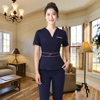 Navy blue short-sleeved trousers / S