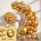 Metallic gold balloon set 60pcs (comes with glue dot ribbon balloon chain)