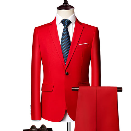 Men's Business Casual Suit Set White Two-Piece Suit Xz 5.2-26.1kg Piece Set Amazon