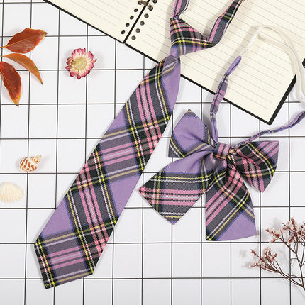 Japanese Plaid JK Tie Tie Set Women's College Style Graduation Photo Free Accessories Korean Style Bow Mariners Suit