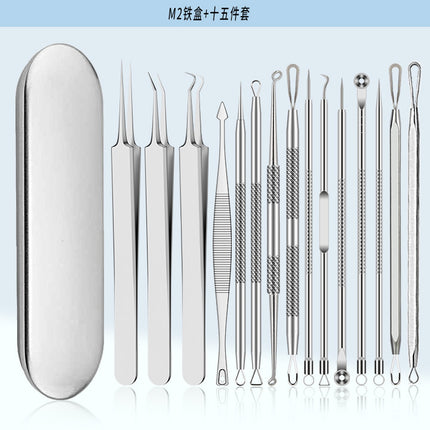 Stainless Steel Acne Clip Cell Clip Acne Needle Acne Squeeze Blackhead Whitehead Beauty Needle Multi-Piece Set Tool