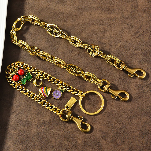 Factory Direct Sales Cherry Keychain Bag Pendant Glitter Cherry Bag Decoration Multi-Color Fashion Car Keychain Pendant