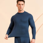 Men's mid-collar cashmere blue suit / L