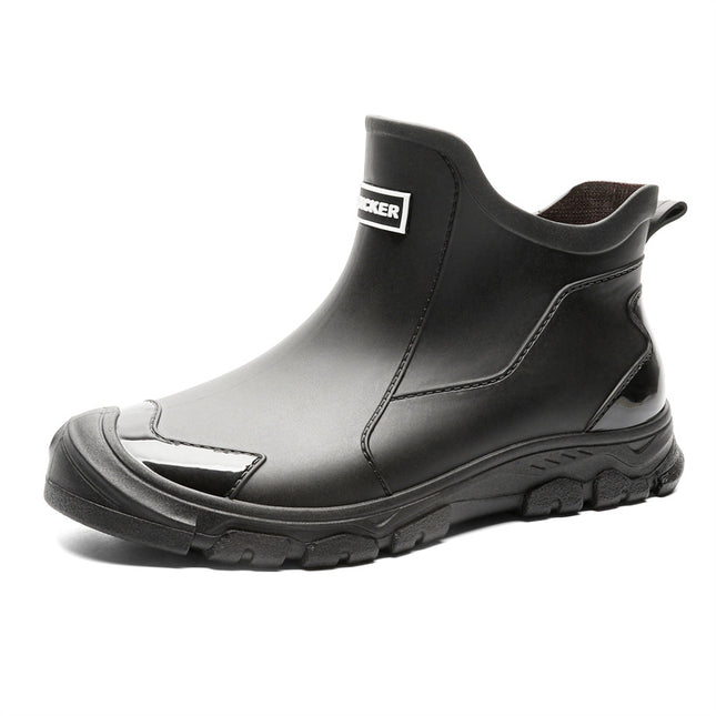 Cross-Border Rain Boots Men's New Short Rain Boots Outer Wear Trendy Casual Kitchen Non-Slip Fishing Shoes Rubber Shoes Waterproof and Wear-Resistant