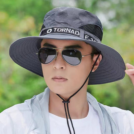 Outdoor Breathable Summer Fisherman Hat for Men and Women Camping Mountaineering Sun Protection Hat Fishing Sun Hat for Women and Men Large Brim Sun Protection