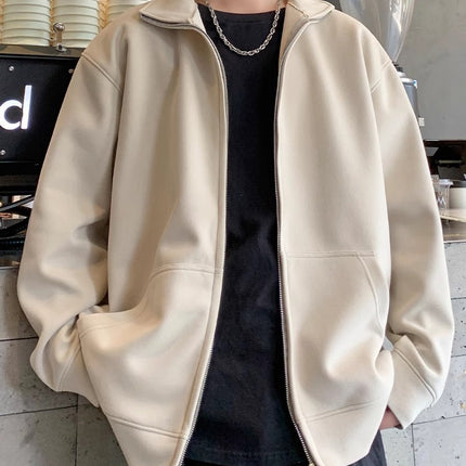 2026 New Style Jacket Men's Spring and Autumn Knitted Sweatshirt Stand Collar Men's Top Spring Loose Sports Long-Sleeved Men's Clothing