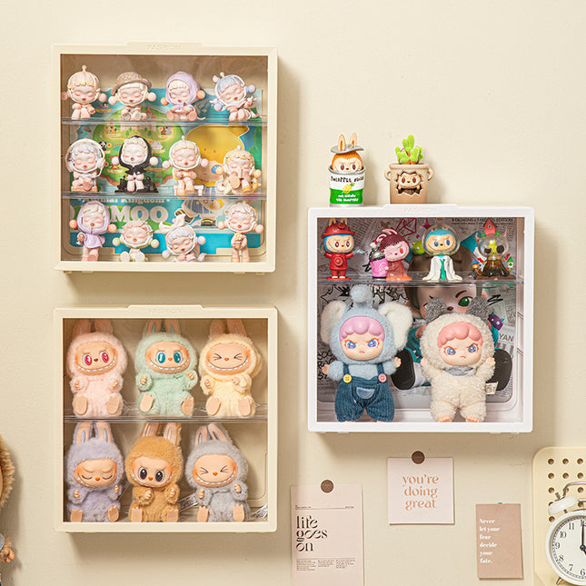 Labubu Display Box Wall Hanging Labubu Vinyl Doll Storage Box Cotton Doll Plush Toy Transparent Doll Cabinet