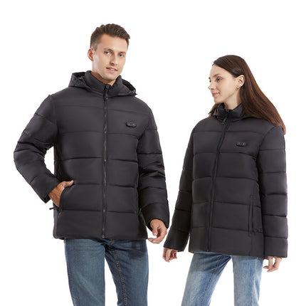 Autumn and Winter New Cold-Proof Smart Heating Cotton Coat for Men and Women, Constant Temperature Warm Hooded Fashion Trendy Jacket