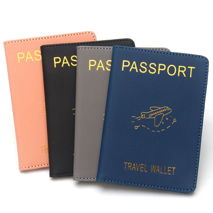 Rfid Anti-Magnetic Airplane Passport Holder Leather Luggage Tag Set Hidden Luggage Identification Card Holder Cross-Border In-Stock