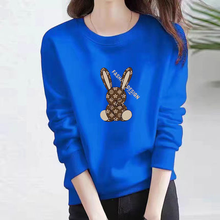 Heavy Chinese Cotton Sweater fleece-lined Thickened Autumn and Winter Printed Loose Couple's Top Long Sleeve Unisex Base Shirt